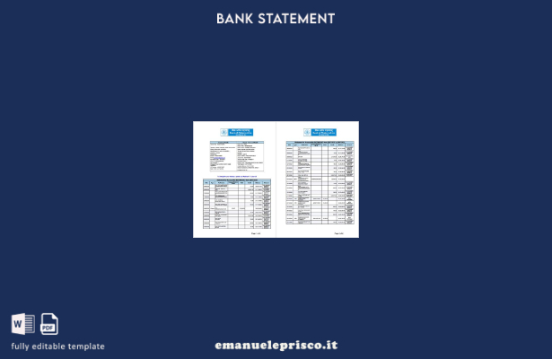 modello di pagine di estratti conto in stile verificato della Banca del Maharash